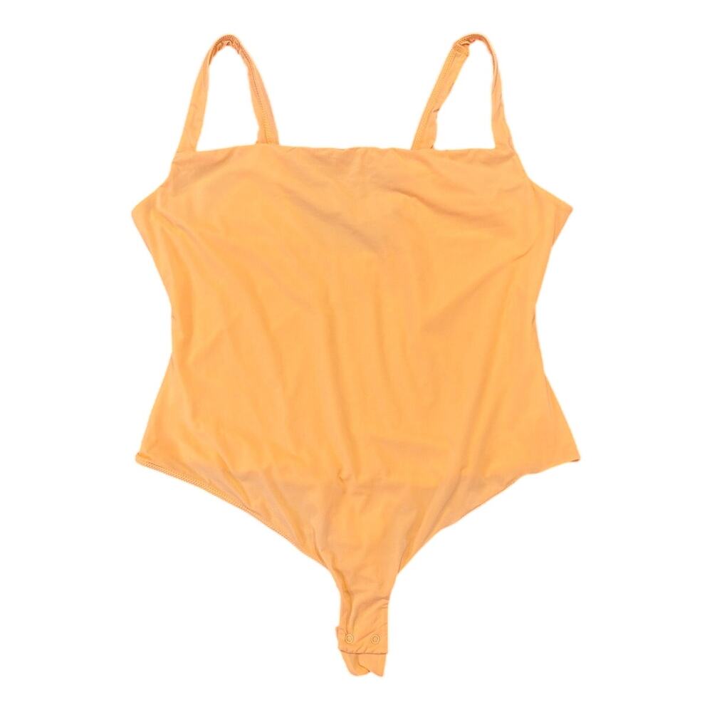 SKIMS Square Neck Fits Everybody Bodysuit Seamless Stretch, Coral, Women's 2X